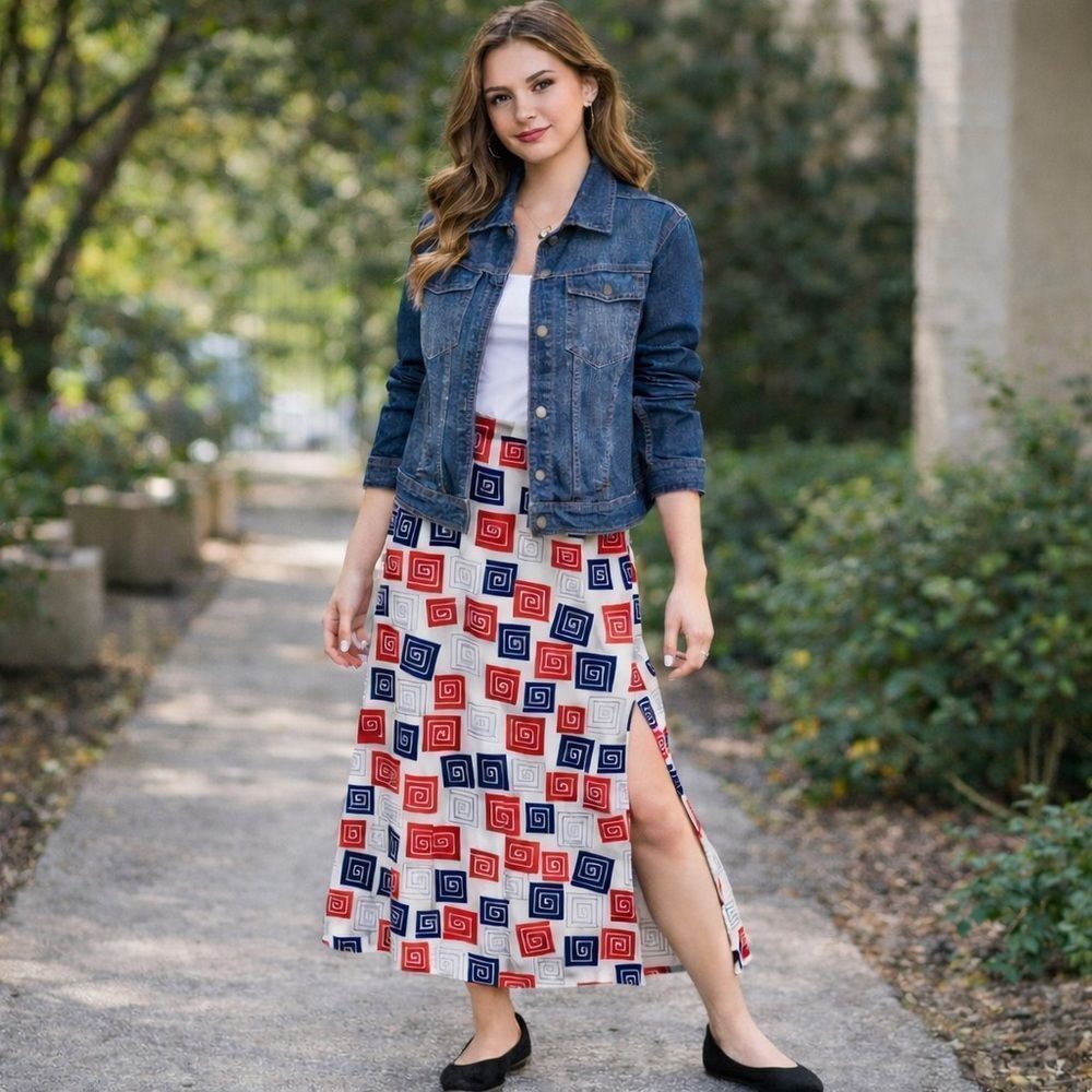 Vintage 1970’s Bernard Cowan Toronto Maxi Abstract Print Skirt